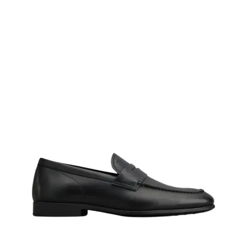 Tod's , Refined Leather Moccasin Flat Shoes ,Black male, Sizes:
