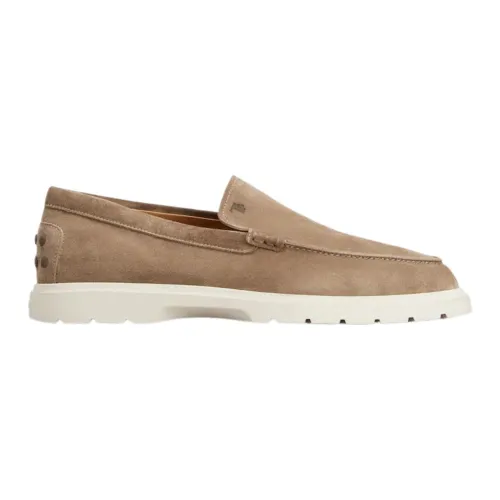 Tod's , Suede Monogram Moccasins ,Beige male, Sizes: