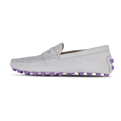 Tod's , Velours Leather Moccasins ,Gray male, Sizes:
