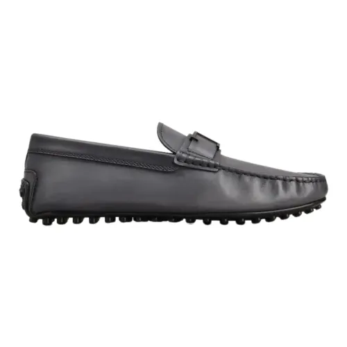 Tod's , Vintage Leather Loafers for Men ,Black male, Sizes: