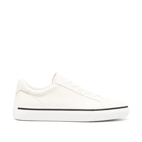 Tod's , White Leather Low-Top Sneakers ,White male, Sizes: