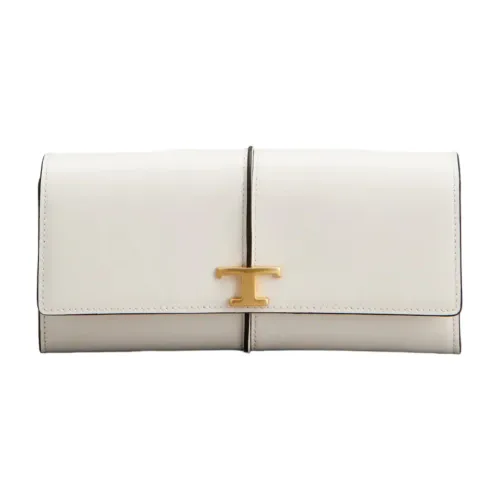 Tod's , White Leather Wallets ,White female, Sizes: ONE SIZE