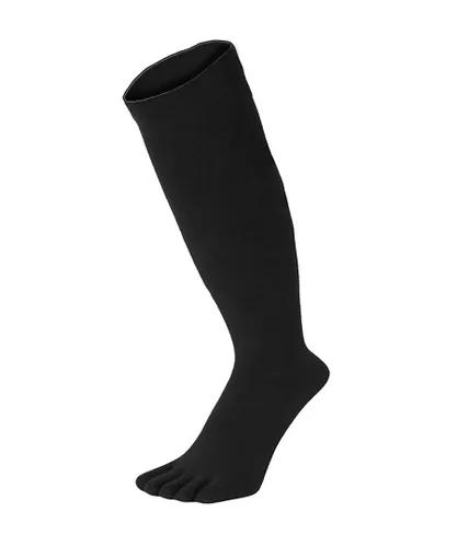 TOETOE Womens - Mens & Ladies Essential Knee High Moisture Wicking Toe Socks - Black Cotton - One