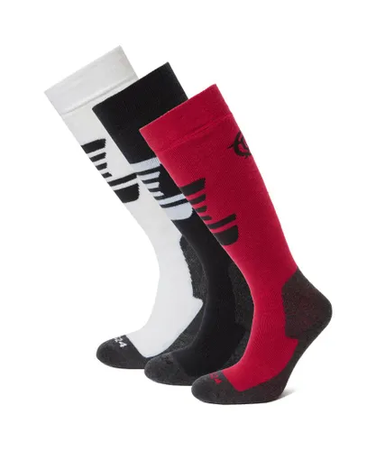 TOG24 Bergenz 3 Pack Womens Ski Socks Black/Dark Pink/Optic White - Multicolour - One