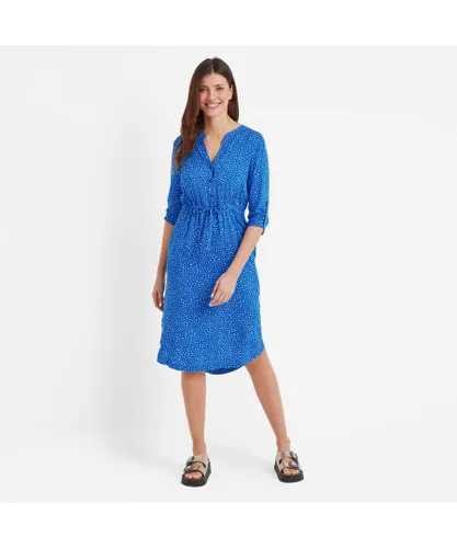 TOG24 Claudia Womens Dress Mykonos Blue Star Print Viscose