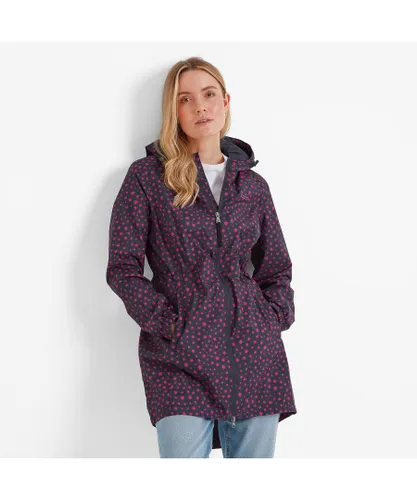 TOG24 Kilnsey Womens Waterproof Jacket Magenta Pink Star Print - Blue