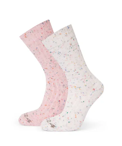 TOG24 Opora 2Pack Womens Trek Socks Faded Pink/Vanilla - Multicolour