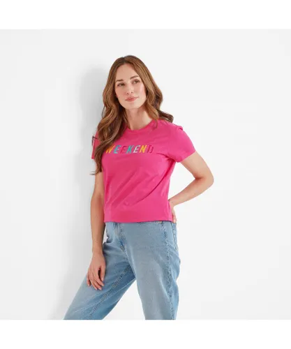 TOG24 Ruth Womens T-Shirt Hibiscus Pink Marl Cotton