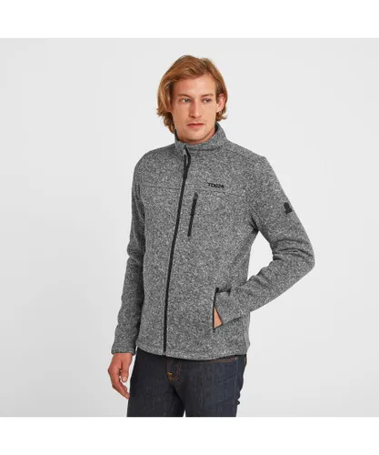 TOG24 Sedman Mens Knitlook Fleece Jacket Dark Grey Marl