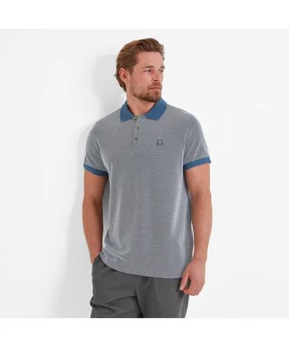 TOG24 Whitley Mens Polo Shirt Steel Blue Birdseye Cotton