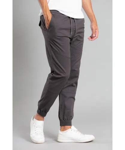 Tokyo Laundry Mens Grey Cotton Cargo Trousers