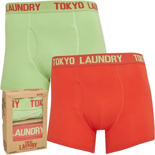 Tokyo Laundry Mens Hillside Two Pack Boxers Green/Red