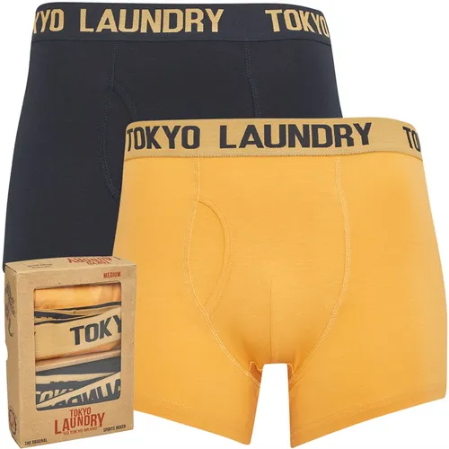 Tokyo Laundry Mens Hillside Two Pack Boxers Orange/Navy