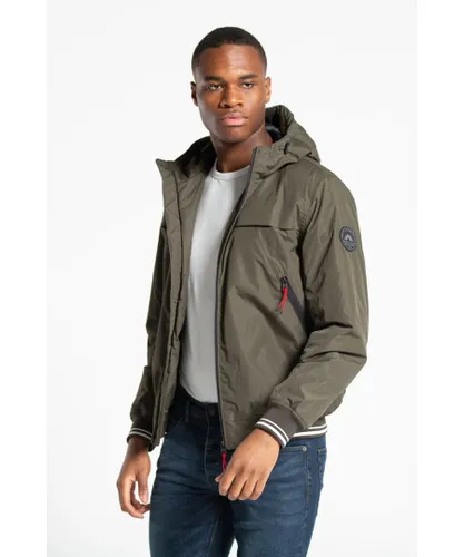 Tokyo Laundry Mens Hooded Quilted Jacket - Khaki