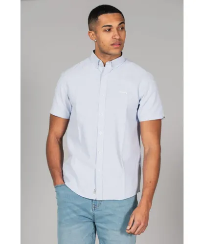 Tokyo Laundry Mens Light Blue 'Tiberius' Cotton Short Sleeved Button-Up Oxford Shirt