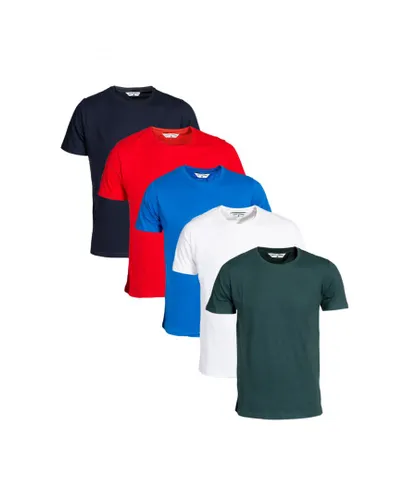 Tokyo Laundry Mens Multi 5-Pack Cotton Short-Sleeve Crew Neck T-Shirts - Multicolour