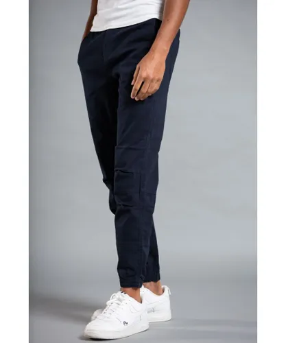 Tokyo Laundry Mens Navy Belted Cotton Cargo Trousers