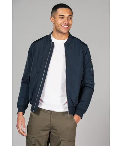 Tokyo Laundry Mens Navy Bomber Jacket With Zip Fastening