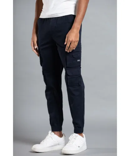 Tokyo Laundry Mens Navy Cotton Cargo Trousers
