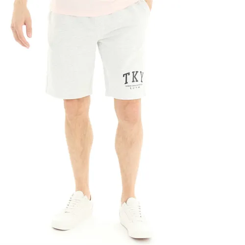 Tokyo Laundry Mens Refract Jersey Shorts Light Grey
