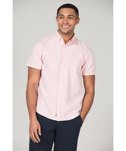 Tokyo Laundry Mens Rose Cotton Short Sleeved Button-Up Oxford Shirt