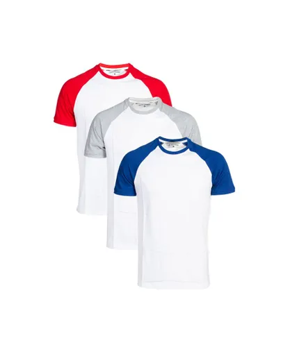 Tokyo Laundry Mens White 3-Pack Raglan Short-Sleeve T-Shirts Cotton