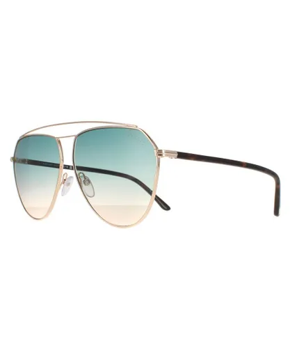 Tom Ford Aviator Womens Rose Gold and Havana Green Gradient Binx FT0681 Metal (archived) - One