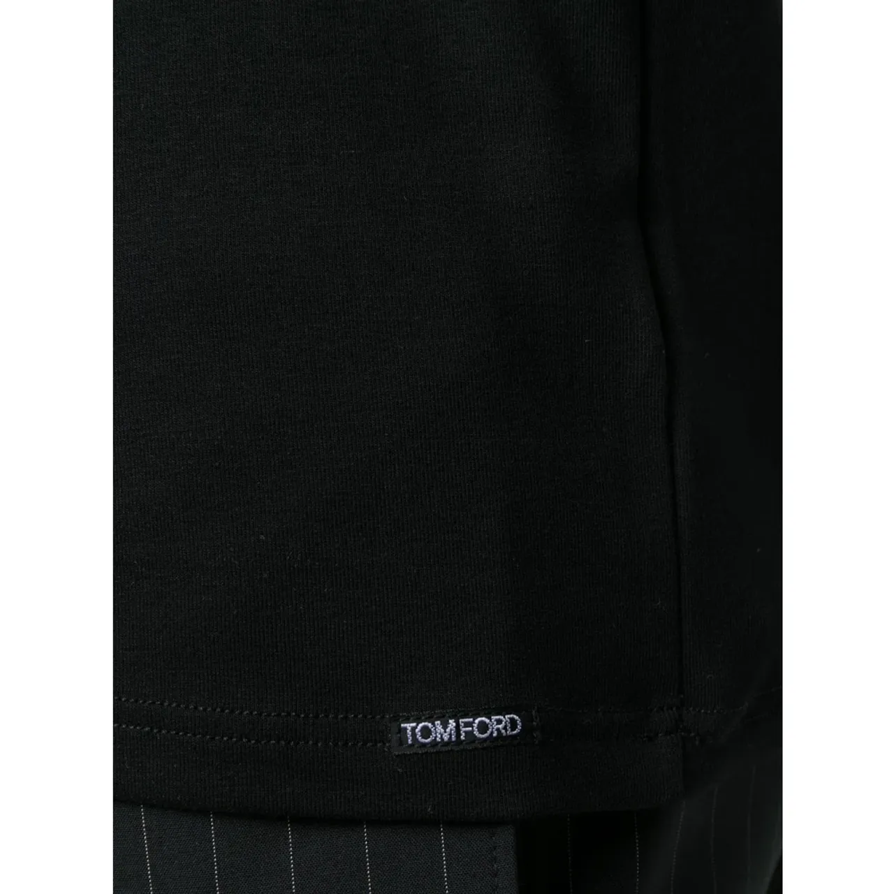 Tom Ford , Black Cotton-Blend T-Shirt for Men ,Black male, Sizes:
