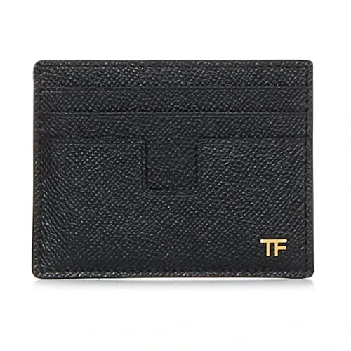 Tom Ford , Black Leather Wallet with Card Slots ,Black male, Sizes: ONE SIZE