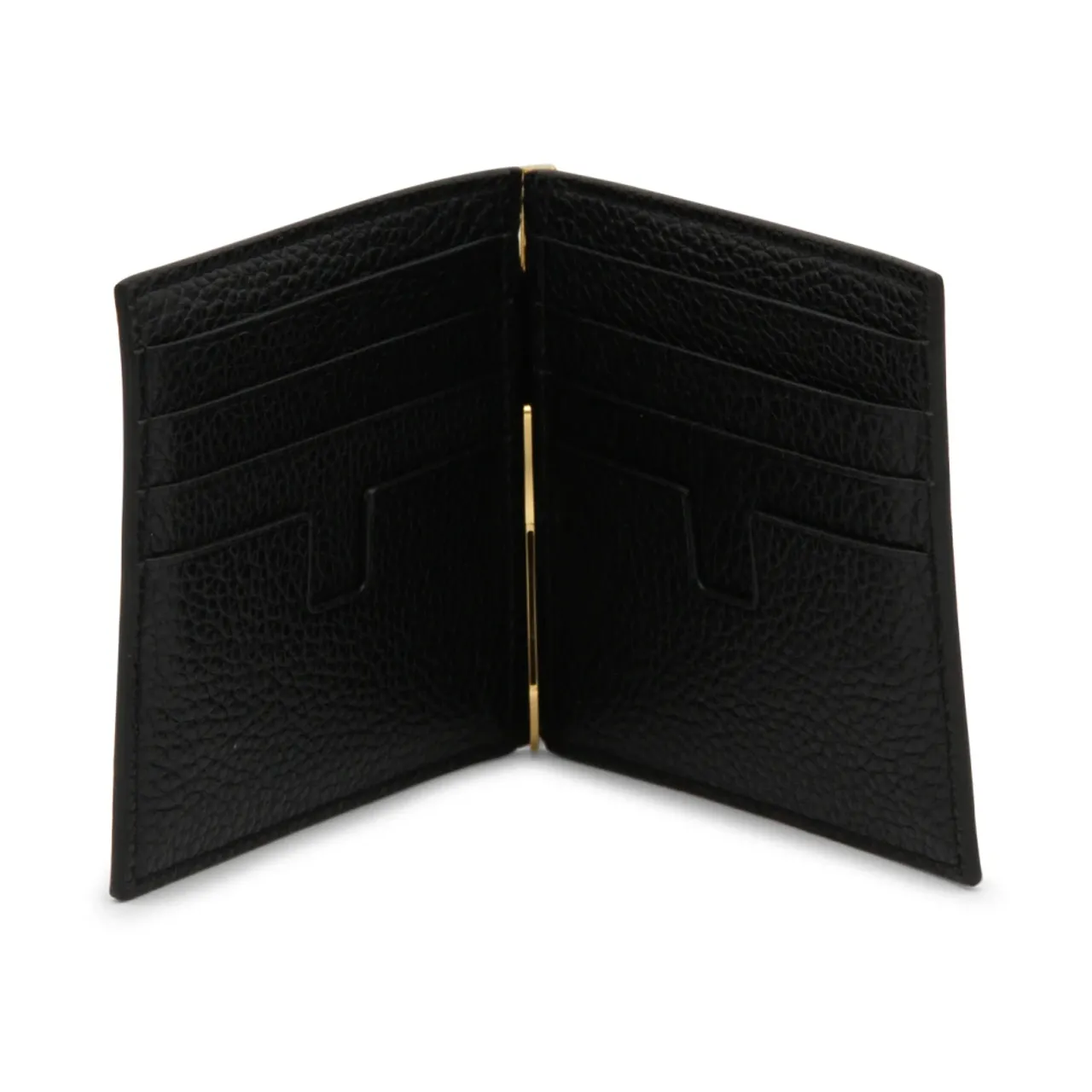 Tom Ford , Black Leather Wallet with Logo Stamp ,Black male, Sizes: ONE SIZE