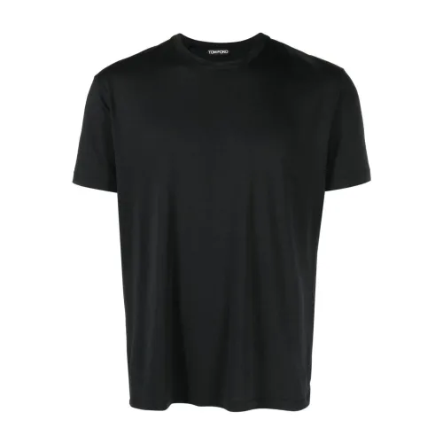 Tom Ford , Black T-Shirts Polos for Men ,Black male, Sizes: