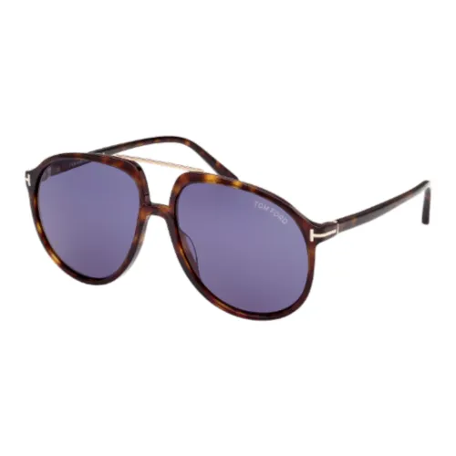 Tom Ford , Blue Lens Havana Sunglasses ,Brown male, Sizes: