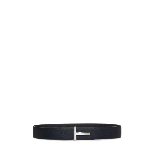 Tom Ford , Blue Reversible Leather Belt ,Blue male, Sizes: