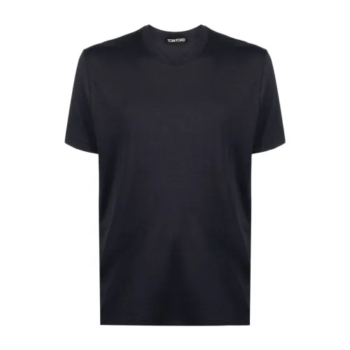 Tom Ford , Blue T-Shirts Polos for Men ,Blue male, Sizes: