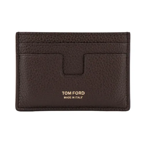 Tom Ford , Brown Leather Wallet with Logo Print ,Brown male, Sizes: ONE SIZE