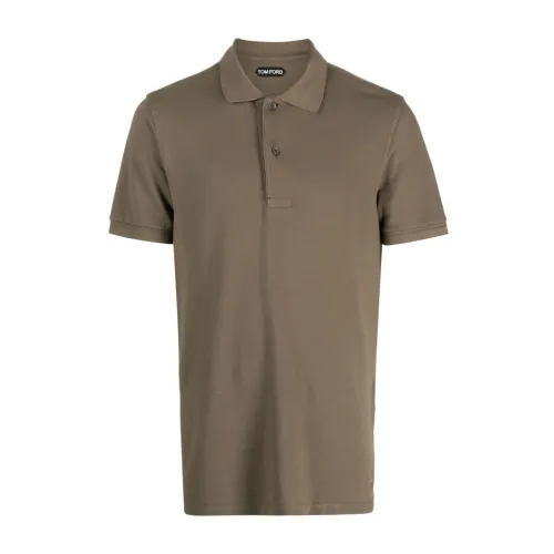 Tom Ford , Brown Polo Shirt with Short Sleeves ,Brown male, Sizes: