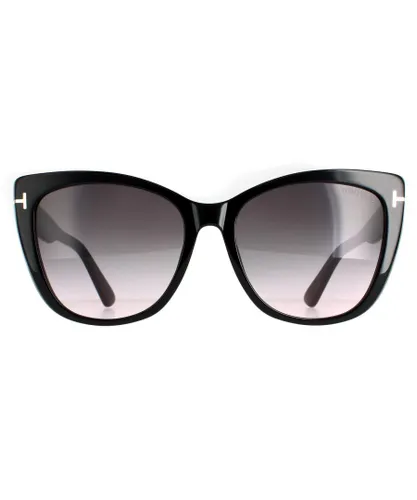 Tom Ford Cat Eye Womens Shiny Black Smoke Gradient FT0937 Nora Sunglasses - One
