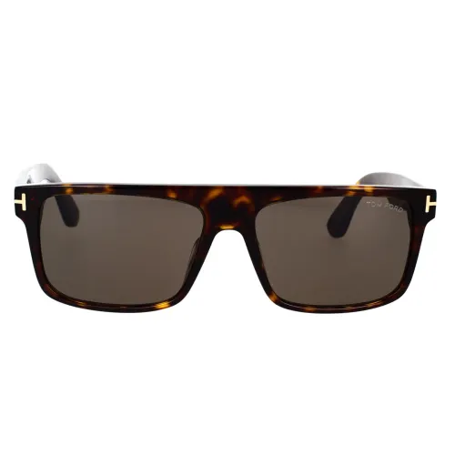 Tom Ford , Classic Rectangular Sunglasses ,Brown unisex, Sizes: