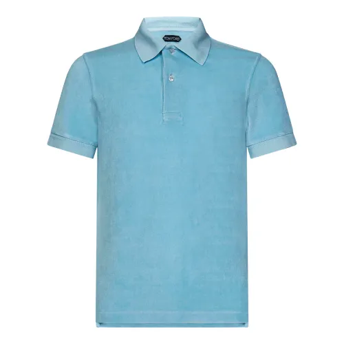 Tom Ford , Clear Blue T-shirts and Polos ,Blue male, Sizes: