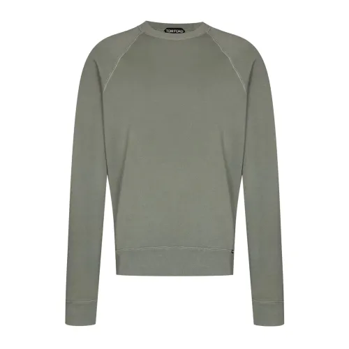 Tom Ford , Gray Cotton Sweatshirt with Long Sleeves ,Gray male, Sizes: