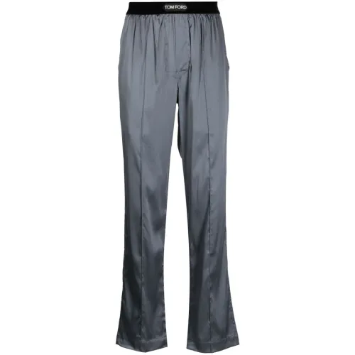 Tom Ford , Grey Logo Waist Pyjama Pants ,Gray male, Sizes: