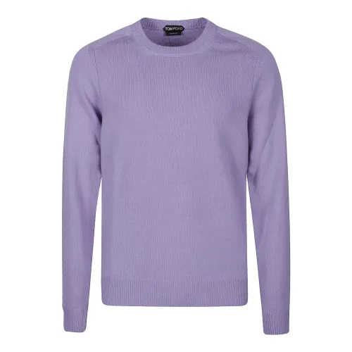 Tom Ford , Lavender Cashmere Saddle Sweater ,Purple male, Sizes: