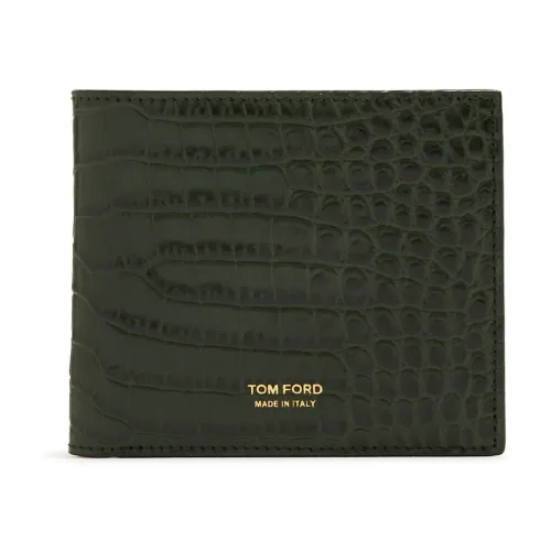 Tom Ford , Leather wallet ,Green male, Sizes: ONE SIZE