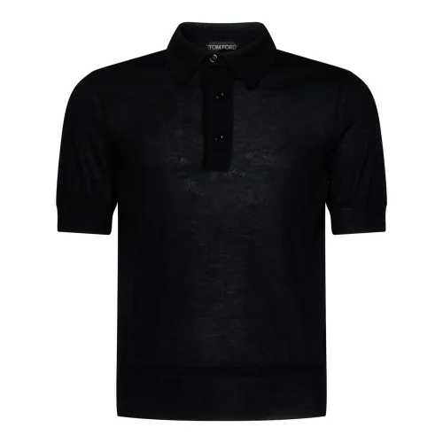 Tom Ford , Luxury Black Polo Shirt for Men ,Black male, Sizes: