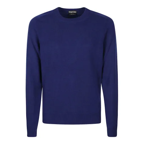 Tom Ford , Luxury Cashmere Saddle Sweater ,Blue male, Sizes:
