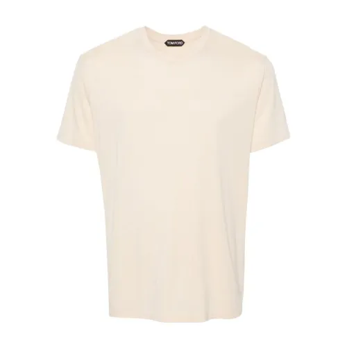 Tom Ford , Mens Clothing T-Shirts Polos Beige Ss24 ,Beige male, Sizes: