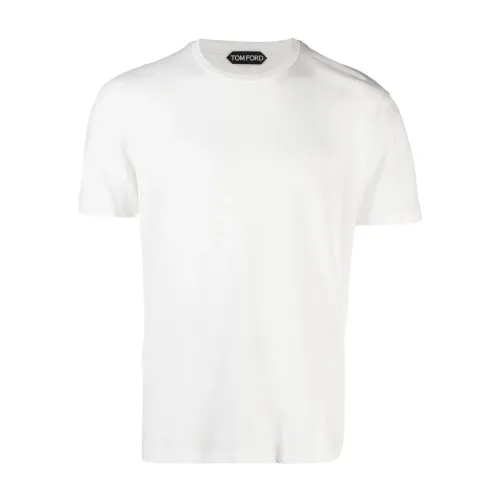 Tom Ford , Mens Clothing T-Shirts Polos White Ss23 ,White male, Sizes: