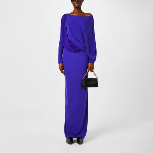 TOM FORD Microcosta Jersey Off The Shoulder Evening Dress - Purple