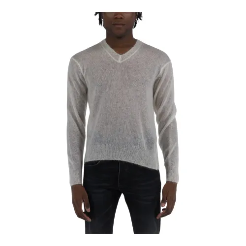 Tom Ford , Mohair Blend Veck Sweater ,White male, Sizes: