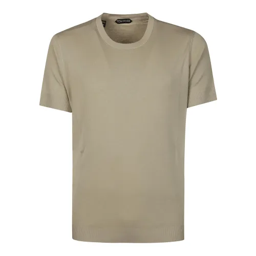 Tom Ford , Pale Olive Rib T-Shirt ,Green male, Sizes: